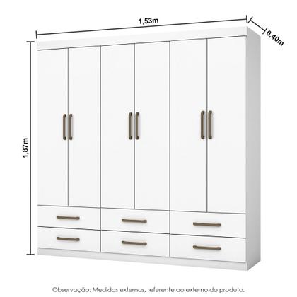 Imagem de Guarda Roupa Infantil Ariel 6 Portas 6 Gavetas