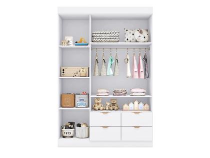 Imagem de Guarda Roupa Infantil Ayla Branco com Amadeirado _ Phoenix Baby