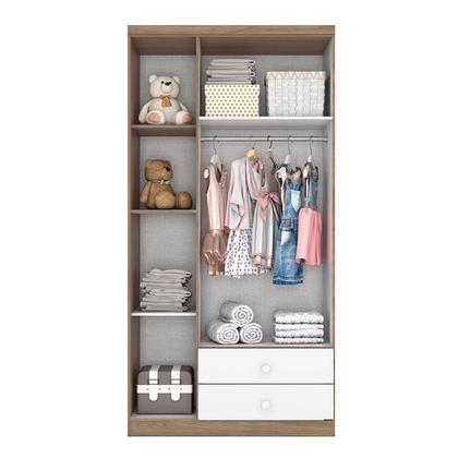 Imagem de Guarda Roupa Infantil Bala de Menta Rústico Branco  Henn