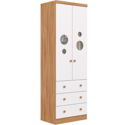 Imagem de Guarda Roupa Infantil Bolinha 2 Portas 3 Gavetas MDF Faura