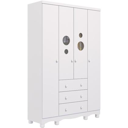 Imagem de Guarda Roupa Infantil Bolinha 4 Portas 3 Gavetas Faura