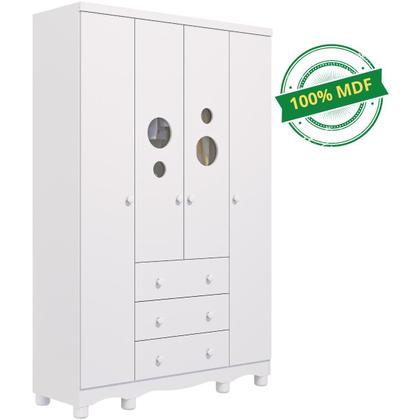 Imagem de Guarda Roupa Infantil Bolinha 4 Portas 3 Gavetas Faura