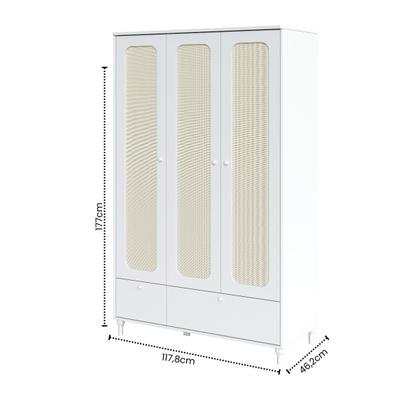 Imagem de Guarda-Roupa Infantil Branco Rattan Provençal Fofura Divicar
