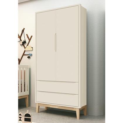 Imagem de Guarda Roupa Infantil Classic 2 Portas com Pés Madeira Natural - Reller Móveis