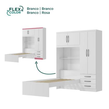 Imagem de Guarda Roupa Infantil com Cama 4 Portas 3 Gavetas Lisboa Espresso Móveis