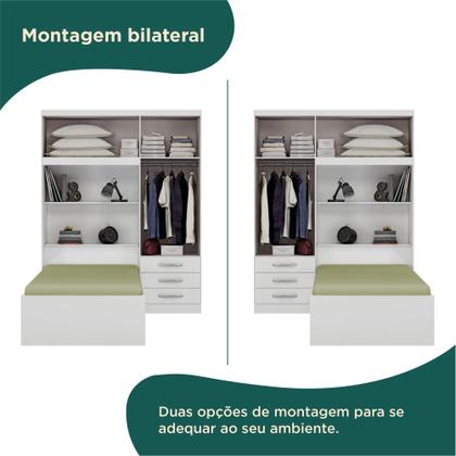Imagem de Guarda Roupa Infantil com Cama 4 Portas 3 Gavetas Lisboa Espresso Móveis