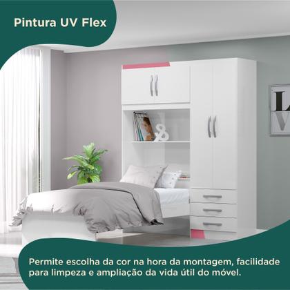 Imagem de Guarda Roupa Infantil com Cama 4 Portas 3 Gavetas Lisboa Espresso Móveis
