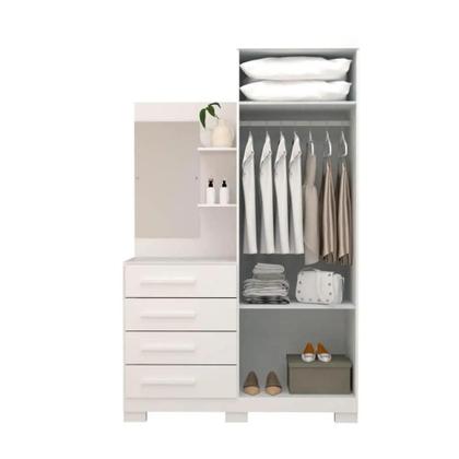 Imagem de Guarda Roupa Infantil com comoda Espelho 2 Portas 4 Gavetas Melissa Cor flex 100% mdf - ACP Móveis