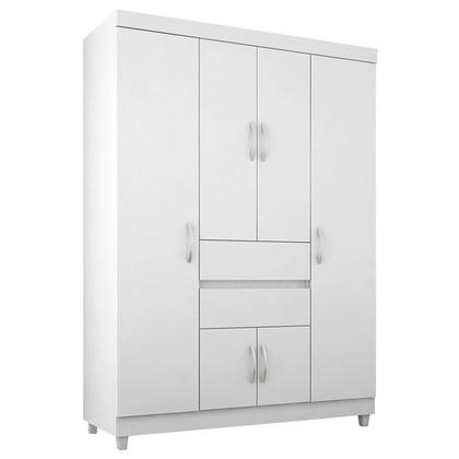 Imagem de Guarda Roupa Infantil Ecom 2 e Armário Multiuso Viena Branco Brilho - Demóbile