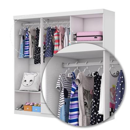 Imagem de Guarda Roupa Infantil Elissa 6 Portas Carioca Móveis Branco