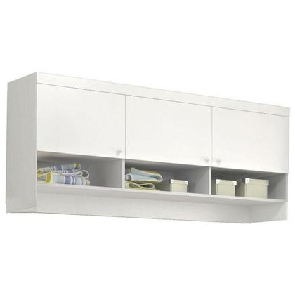 Imagem de Guarda Roupa Infantil Eloisa 1 Porta Com Modulo Aéreo Branco Brilho - Phoenix Baby