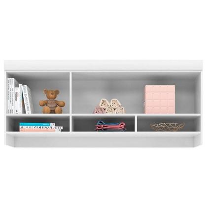 Imagem de Guarda Roupa Infantil Eloisa 1 Porta Com Modulo Aéreo Branco Brilho - Phoenix Baby