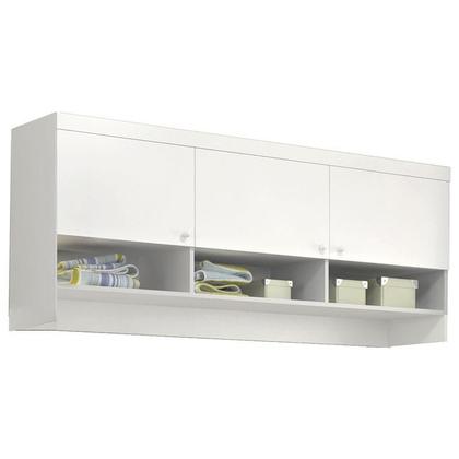Imagem de Guarda Roupa Infantil Eloisa 2 Portas com Modulo Aéreo Branco Brilho - Phoenix Baby