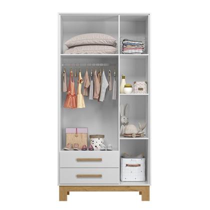 Imagem de Guarda Roupa Infantil Encanto Slim Com 3 Portas E 2 Gavetas Com Pés