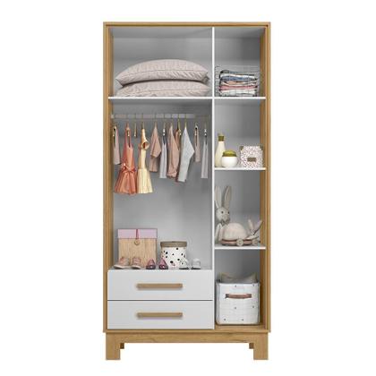Imagem de Guarda Roupa Infantil Encanto Slim Com 3 Portas E 2 Gavetas Com Pés