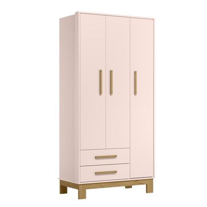 Imagem de Guarda Roupa Infantil Encanto Slim Com 3 Portas E 2 Gavetas Com Pés