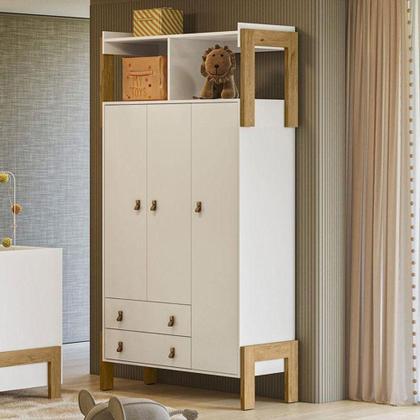 Imagem de Guarda Roupa Infantil Fantasia 4375 Branco Acetinado - Qmovi