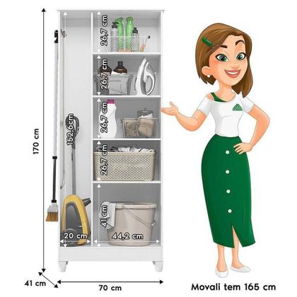 Imagem de Guarda Roupa Infantil Lima Com Cômoda Vênus Com Pés E Armário Multiuso Jade Branco Brilho - Moval