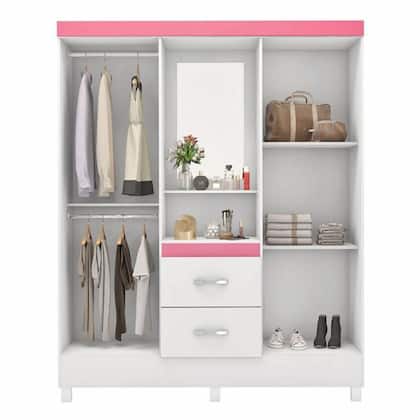 Imagem de Guarda Roupa Infantil Lord Branco Rosa Flex - Demóbile