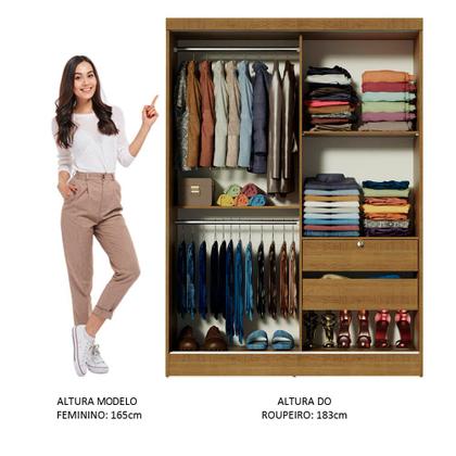 Imagem de Guarda-Roupa Infantil Madesa Nick 2 Portas de Correr - Rustic