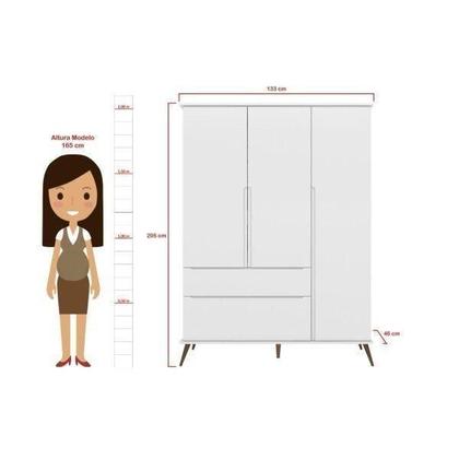 Imagem de Guarda Roupa Infantil Melinda com 3 Portas - Branco