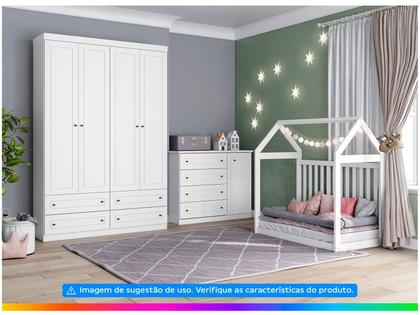 Imagem de Guarda Roupa Infantil Mississipi 4 Portas Branco HP  Henn