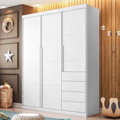 Imagem de Guarda Roupa Infantil Pietra 3 Portas e 4 Gavetas Branco - PR Baby