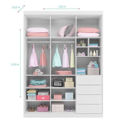 Imagem de Guarda Roupa Infantil Pietra 3 Portas e 4 Gavetas Branco - PR Baby