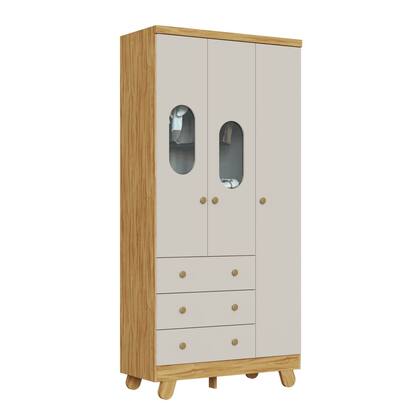 Imagem de Guarda Roupa Infantil Pingo 03 portas 100% MDF Moveis Peroba -