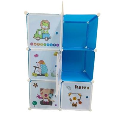 Imagem de Guarda Roupa Infantil Portátil Armário Modular Organizador Brinquedos Sapateira 6 Portas Desmontável