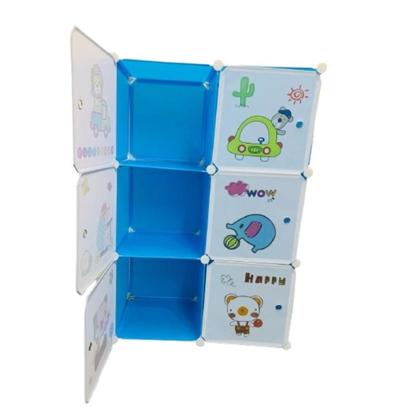 Imagem de Guarda Roupa Infantil Portátil Armário Modular Organizador Brinquedos Sapateira 6 Portas Desmontável