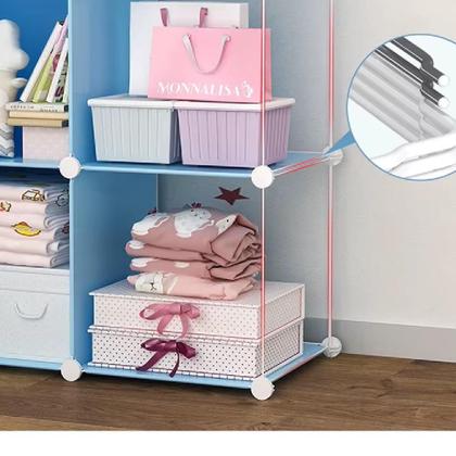Imagem de Guarda Roupa Infantil Portátil Armário Modular Organizador Brinquedos Sapateira 6 Portas Desmontável