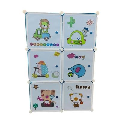 Imagem de Guarda Roupa Infantil Portátil Armário Modular Organizador Brinquedos Sapateira 6 Portas Desmontável