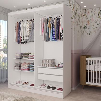 Imagem de Guarda-Roupa Infantil Swift 2 Portas 2 Gavetas Branco - Panorama Móveis