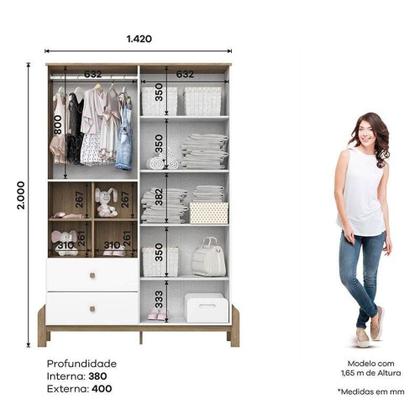 Imagem de Guarda Roupa Infantil Ternura 4 Portas Branco - Henn