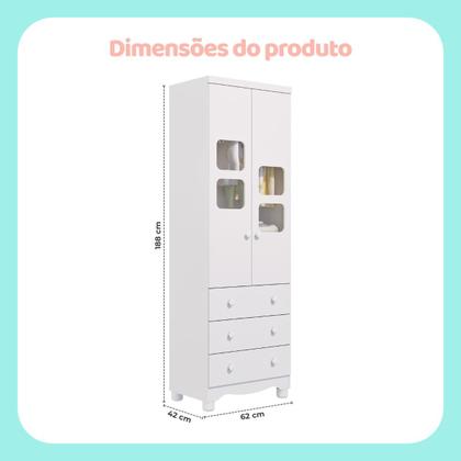 Imagem de Guarda Roupa Infantil Uli 2 Portas 3 Gavetas MDF