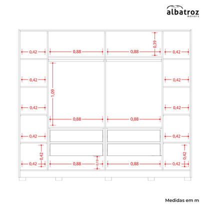 Imagem de Guarda Roupa Jacarandá Ripado com Portas de Correr Albatroz