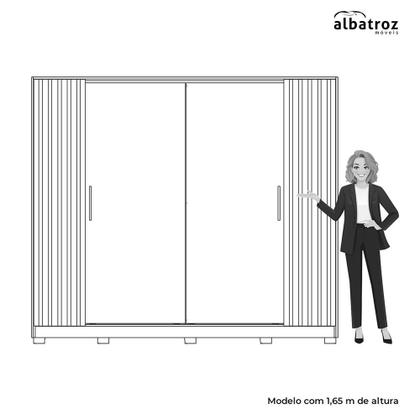 Imagem de Guarda Roupa Jacarandá Ripado com Portas de Correr Albatroz