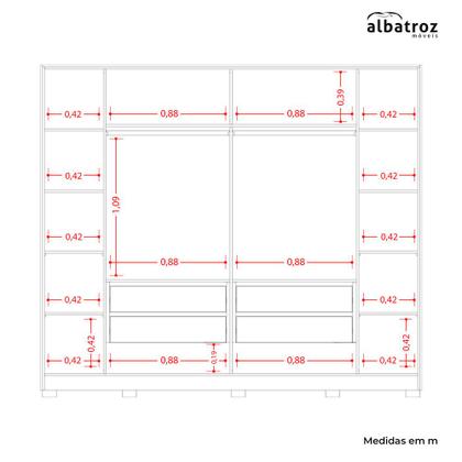 Imagem de Guarda Roupa Jacarandá Ripado com Portas de Correr Albatroz