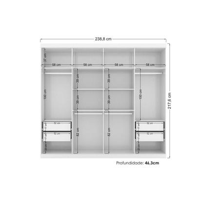 Imagem de Guarda Roupa Master 8.4 + Cômoda Master 2.4 Branco - Santos Andirá