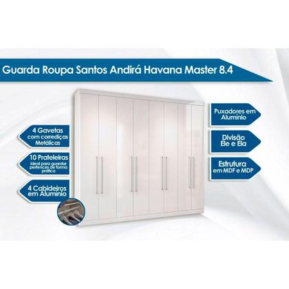 Imagem de Guarda Roupa Master 8.4 + Cômoda Master 2.4 Branco - Santos Andirá
