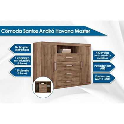Imagem de Guarda Roupa Master 8.4 + Cômoda Master 2.4 Branco - Santos Andirá
