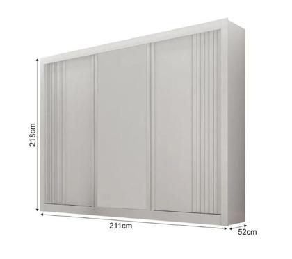 Imagem de Guarda Roupa Milano 3 Pts 100%MDF Branco - Leifer