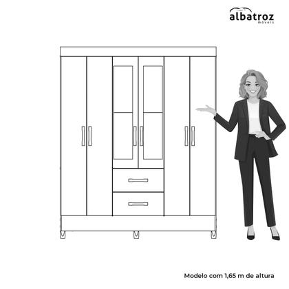 Imagem de Guarda Roupa Mobi 6 Portas COM ESPELHO Móveis Albatroz