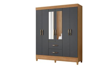 Imagem de Guarda Roupa Mobi 6 Portas COM ESPELHO Móveis Albatroz