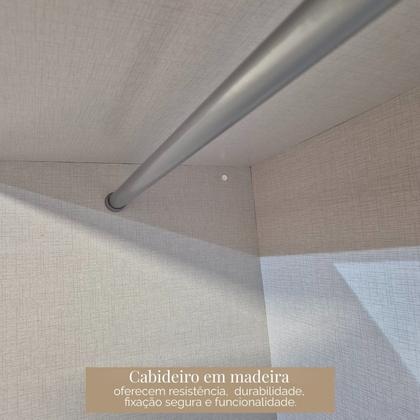 Imagem de Guarda-Roupa Modulação 2 Canto com Puxadores MDF Paris Branco