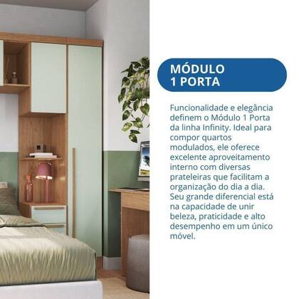 Imagem de Guarda-Roupa Modulado 1 Porta Infinity Cedro/Pistache