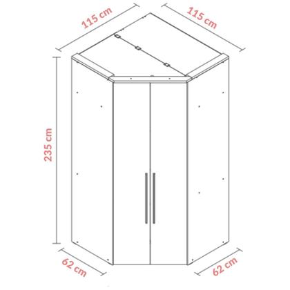 Imagem de Guarda Roupa Modulado 100% MDF de 1,20m Com 1 Espelho e Canto Closet Branco - Evolution - Robel Móveis