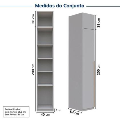 Imagem de Guarda-roupa Modulado 2 Peças 2 Portas Jade Cabecasa Madeiramadeira