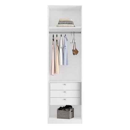 Imagem de Guarda-roupa Modulado 2 Portas com Prateleiras 3 Gavetas e Cabideiros 70cm 100% MDF Trend Altezza